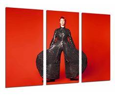 Tableau Moderne Photographique, Impression sur bois, David Bowie, pantalon célèbre, rouge, 97 x 62 cm, ref. 26852