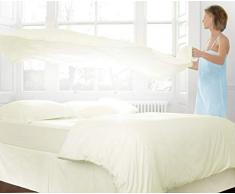 Charlotte Thomas Drap plat Percale 274cm x 274cm Ivoire