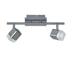 Reality Leuchten R82152107 Plafonnier MÃ©tal, 4 W, Nickel Matt/WeiÃ