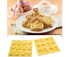 silikomart 22.611.79.0063 Moule en Silicone My Lovely Cookies, Sujet des PÃ¢ques, Jaune, 1,7 x 30,5 x 31 cm