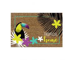 Douceur dIntÃ©rieur Tropical Home PAILLASSON Rectangle, Multicolore, 40 x 60 CM