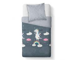 TODAY Parure Housse de Couette Enfant, Coton, Grise, 140X200 CM