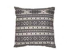 Sukima Decor Maya Coussin de Chaise, Polyester, Blanc et Noir, 45Â x 45Â x 5Â cm