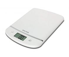 Balance de cuisine digitale Aquatronique Salter â élégante plateforme blanche chrome, balance électronique pour la cuisine, pèse jusquà 5kg, liquides ml+fl.oz, 15 ans