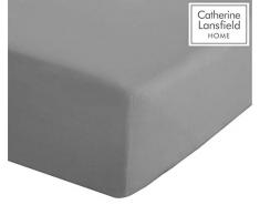 Catherine Lansfield Drap Housse pour lit Double en Percale Infroissable Gris