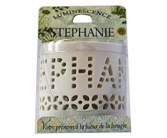 La Carterie 76009114 Photophore à Bougie Chauffe Plat, Porcelaine, Blanc, 11,1 x 7 x 7 cm