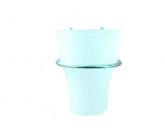 MSV 140036 Gobelet de ABC/ABS/crome en Argent/Blanc, Chrome, 10x7x7 cm