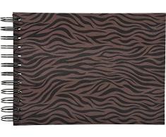 Exacompta 16002E Zebra Album Photos à Spirales 50 Pages Carton/Papier Motif Tigré Marron/Noir 23,5 x 15,7 x 2,8 cm