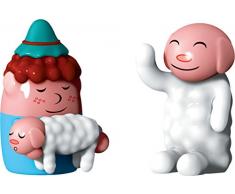 Alessi Amgi43set Nello Pastorello & Ciao Ciao Set de deux Figurines en Porcelaine, decorÃ©es Ã la Main