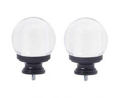 AmazonBasics Embouts pour tringle Ã rideaux Boule en acrylique transparent - Noir