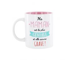 DITES LE AVEC DES MOTS MO0555 Mug Maman M12 CÃ©ramique Rose 12 x 8,20 x 9,70 cm