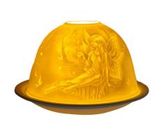 Him DL0039 Elfe - photophore en Porcelaine, Blanc Cassé, 12x12x8 cm