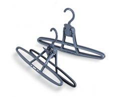 Domopak Living 8001410073754 Set 2 Pinces Cintre, Plastique, Gris, 2 x 30 x 18,5 cm