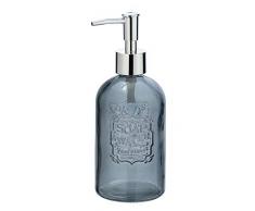 Wenko 24113100 Vetro Gris Savon, Distributeur de Liquide Vaisselle Capacité 0.4 l, Verre, Dimensions (L x H x P) : 8,5 x 19 x 7,5 cm