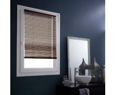 MADECOSTORE Store Vénitien Aluminium Easy Chocolat - L52 x H150cm - Mécanisme autobloquant - Lamelles 25mm - Sans perçage