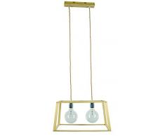 GALLIS 0991048831 Wood Tetragon Ii Suspension, Bois, 120 W, Marron, 50 x 45,4 x 26cm
