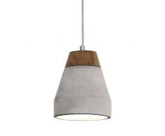 Eglo Tarega Plafonnier suspendu en acier, bois et béton 60 W Marron et gris, Marron, gris. 60W 240V