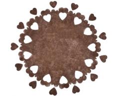 Santex 3280-14 Centre de Table Perforé Motif CÅur Tissu Chocolat 73 x 73 x 0,25 cm