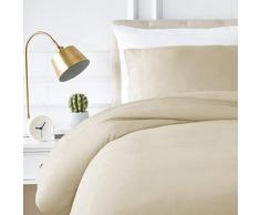 AmazonBasics Parure de lit en polycoton, 140x200cm/65x65cmx1 - CrÃ¨me