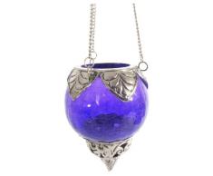 Ian Snow Lanterne en verre craquelÃ© Bleu