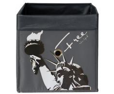 Ordinett 6209036979 Boîte de Rangement cube New york Décor Polyester - Modèle aléatoire