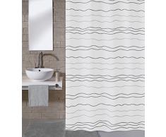 Meusch Rideau de Douche Waves 180x200cm, Plastique, Multicolore, 180 x 200 x 2 cm