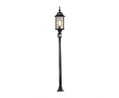 Konstsmide 7249-759 Lampadaire Milano en aluminium verni avec détecteur de mouvement pour 1 ampoule 60 W IP43 Noir/argent 16 x 16 x 131 cm