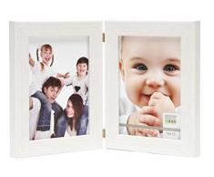 Deknudt Frames S41VF1 H2V Cadre Photo Diptyque Vertical Résine Blanc 13 x 18 cm