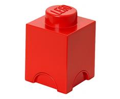 Brique de rangement LEGO 1 plot, BoÃ®te de rangement empilable, 1,2 l, rouge