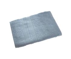 iDesign serviette de bain, grand drap de bain en coton avec un joli dÃ©tail tissÃ© pour la douche, serviette de toilette douce pour baignoire, douche ou sauna, bleu fumÃ©