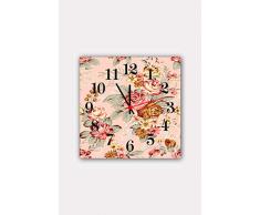 Bonamaison Horloge Murale en MDF, Multicolore, 30 x 30 cm