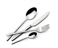 Lagostina 014436650524 Ménagère en Acier Inoxydable, Argent, Lot de 24