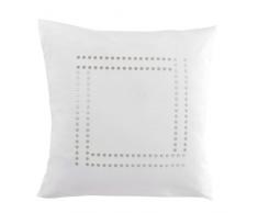 Essix - Taie doreiller Venezia Percale de Coton Blanc 65 x 65 cm
