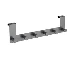 Wenko 23723100 Patère de Porte à Crochets, Acier, Gris, 39 x 11 x 7,5 cm