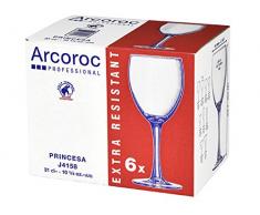 Arcoroc Princesa Verre à eau 310ml, sans repère de remplissage, 6 Verres