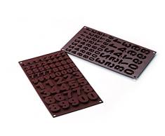 Silikomart 26.174.77.0065 SF174 Moule pour Chocolat Forme Chiffres 123 60 CavitÃ©s Silicone Marron