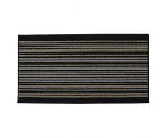 JVL Vigo rayé Soutenu Lavable en Machine dentrée de Couloir Tapis, Polypropylène/Latex, Marron, 110 x 57 x 1.2 cm