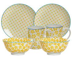 Ritzenhoff & Breker Brunch et de petit dÃ©jeuner Set de vaisselle Makina, 6Â piÃ¨ces, Porcelaine, Jaune