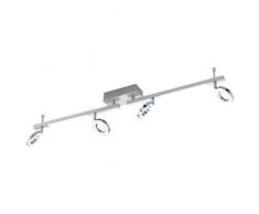 Eglo Cardillio 1 Spot en aluminium 5,5 W Plafonnier 4 lampes Aluminium chromÃ©.