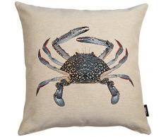 Home Olé la coverture de coussin 45 x 45 cm Multicolor (Beige/Bleu)