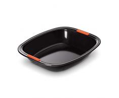 Le Creuset 94100539000000 Plat Ã Four Anti-AdhÃ©rent, sans PFOA, RÃ©sistant au Levain, en Acier SiliconÃ©, Anthracite/Orange, 33 x 29 cm