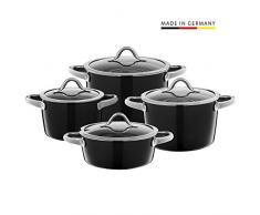 Silit 2109275893 Set de 4 Batteries de Cuisine, Ãmail, Noir, 24 cm