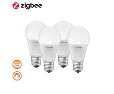 OSRAM Smart+ Lot de 4 Ampoules LED ConnectÃ©es | Culot E27 | Forme Standard | Dimmable | Blanc Chaud/Froid 2700/6500K | 9W (Ã©quivalent 60W) | Zigbee - Compatible Android & Amazon Alexa