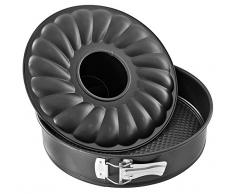 Zenker 6509 Moule Ã savarin, moule Ã manquÃ© et savarin Ã charniÃ¨re, moule couronne Ã charniÃ¨re, moule Ã gÃ¢teau rond, Acier inoxydable, Noir, 28 x 28 x 6,3 cm