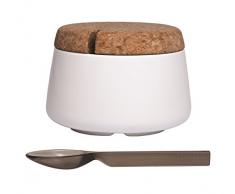 Vice Versa CafÃ©ine Sucrier avec cuillÃ¨re, Porcelaine, Blanc