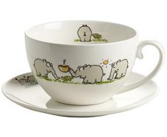 RITZENHOFF OW-0009 Otto Grande Tasse avec sous-Tasse en Porcelaine Motif Ottifant 550 ML