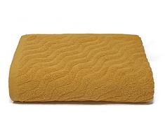 SallyJacquard Serviette en éponge Jacquard, Moutarde, 90 x 140 cm