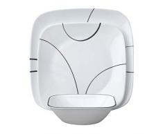 CORELLE Service 18 piÃ¨ces en Verre Vitrelle Motif Lignes Simples de Table pour 6 Personnes Noir