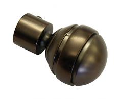 GARDINIA Embouts pour tringle à rideau, 2 embouts boule, Série Chicago, Métal, Bronze, Diamètre: 20 mm