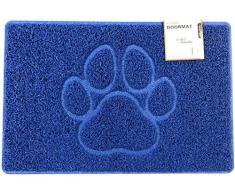 Nicoman â Paillasson avec Impression de Patte en Relief, Paillasson Spaghetti, Bleu, Medium (75x44cm)